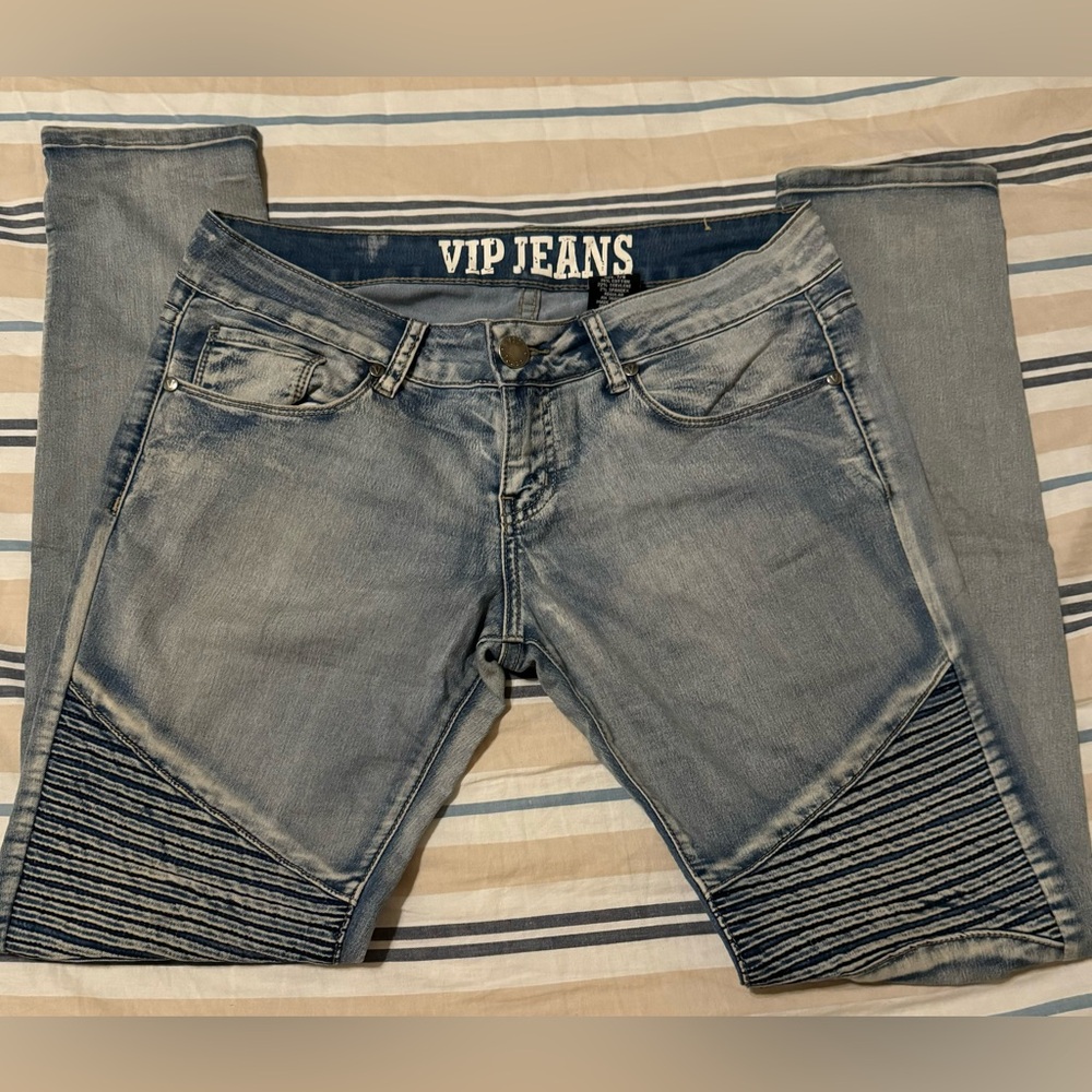 VIP Unisex Biker Ripped Jeans